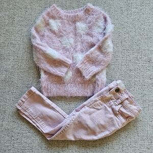 Pink Fuzzy Sweater and Pants Set